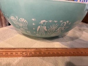 Vtg. 4 Qt Pyrex Amish Butterprint Cinderella Mixing Bowl Turquoise #444 Ovenware - Picture 1 of 11