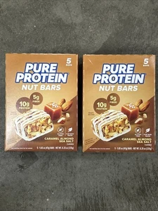 Paquete de 2 barras de nueces de sal marina de almendra caramelo 10 g de proteína baja en azúcar bocadillo sin gluten - Imagen 1 de 7