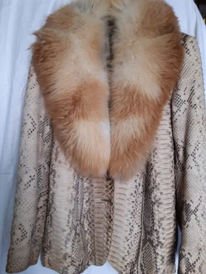 Real Italienische Python Jacke G.F.Ferre- Haut Couture in hell Beige - Bild 1 von 4