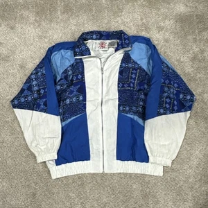 Active Club Vintage 90’s Blue And White Windbreaker Jacket Size S - Picture 1 of 6
