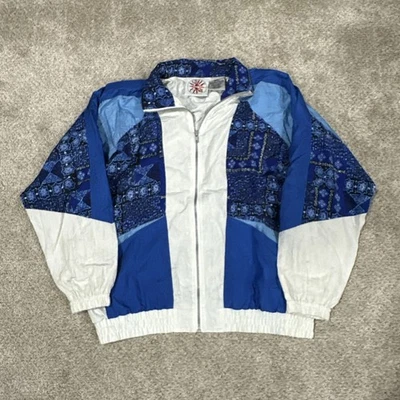 Active Club Vintage 90’s Blue And White Windbreaker Jacket Size S - Image 1 of 4
