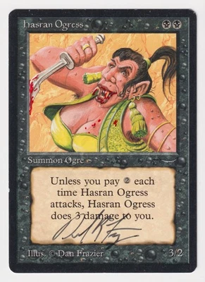 Signed Altered Hasran Ogress LP Arabian Nights Artist Dan Frazier 1993 MTG Magic - Image 1 of 2