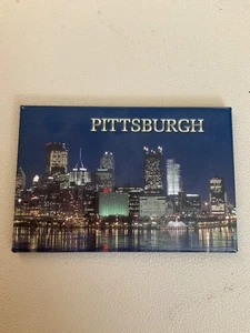 Pittsburgh Skyline At Night Refrigerator Magnet - Picture 1 of 2