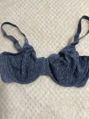 Бюстгальтер на косточках Wacoal 855295 Vivid Encounter размер 34DD синий/серый б/у в отличном состоянии - Изображение 1 из 4