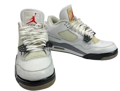 Air Jordan 4 Retro Blanco Cemento 308497-103 Hombres Talla 9 EE. UU. 42,5 UE Foto 1 de 4