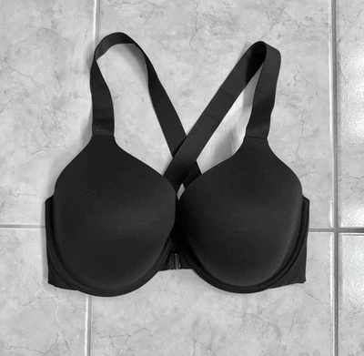 Spanx Bra-llelujah 38C Black Front Close Full Coverage Bra Plunge Lift 30012R - Image 1 of 4