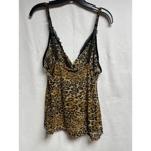 Set lingerie rosa 2 pezzi stampa leopardo marrone trasparente pizzo nero taglia XXL - Foto 1 di 14