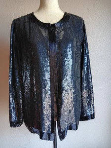 Blazer Exclusive By Jrison Internation paillettes aperto vintage anni 90 taglia M made India - Foto 1 di 13