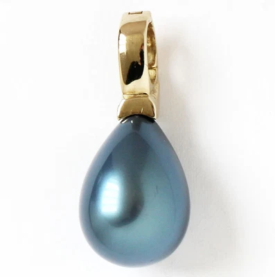 Großer Clipanhänger 8 Karat 333 Gold Gelbgold Majorica Perle Clip Anhänger 5,54g - Bild 1 von 4