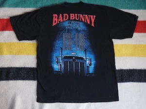 Bad Bunny 2022 Ultimo Tour Del Mundo Black Rap Tee T-Shirt Mens L - Picture 1 of 8