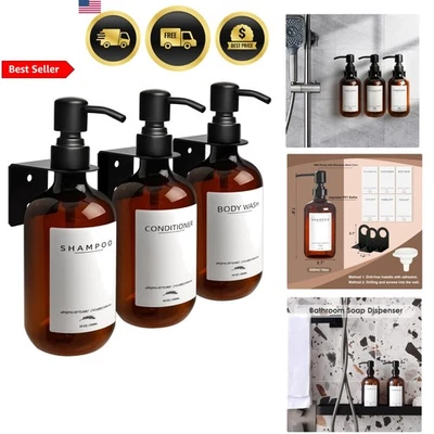 Dispensador de montaje en pared de ducha para champú acondicionador jabón sin taladro uso en baño Foto 1 de 4