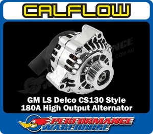 GM LS Delco CS130 Style High Output 180A Alternator - Chrome, Chev LS1 5.7L - Picture 1 of 3