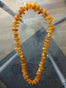Antike Bernstein/Butterscotch Kette 78 cm Natur Bernstein 168 Gramm - Picture 1 of 15