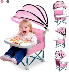 Tiny Throne Baby Campingstuhl, faltbarer Kleinkind Campingstuhl mit Tablett, Portab - Bild 1 von 13