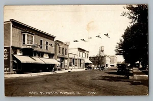 Monona Iowa IA Main Street North Real Photo Postcard RPPC 1917 - Picture 1 of 2