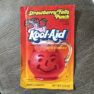 Vintage 80s Kool-Aid Strawberry Falls Punch Flavor Packet NOS - Picture 1 of 2