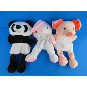 Unbranded Lot Of 3 Plush Stuffed Animal Hand Puppets Panda Bunny Pig - Picture 1 of 8