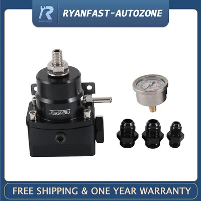 Kit regulador de presión de inyección de combustible AN8 AN6 con medidor de aceite 0-160 psi 8AN EFI NEGRO Foto 1 de 4