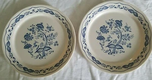 2 HTF Vintage Corelle Corning Dinner Plates Blue Danube Onion - Picture 1 of 4