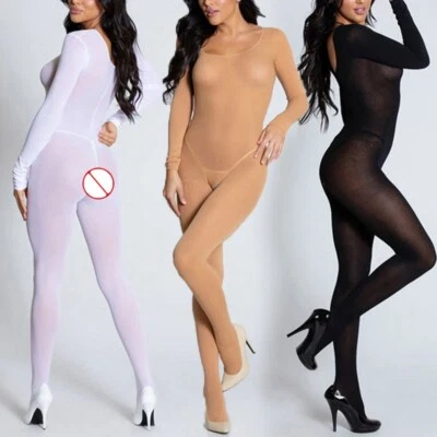 Frauen Fischnetz Bodysuit Nylon Bodystockings Dessous Unterwäsche Nachtwäsche - Bild 1 von 4