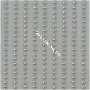 20 x Ivory Pearl Strips of Stick On Self Adhesive Embellishments 1760 2mm Gems - Picture 1 of 1