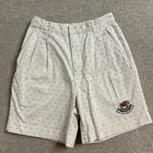 安提瓜高尔夫女式短裤迪拜赛车俱乐部刺绣标志打褶棉 8 码 — 第 1/4 张图片