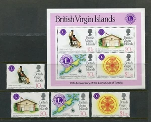  VIRGIN ISLANDS, 1982, LIONS CLUB OF TORTOLA - 10TH ANNIV. Sc 426-429, 429a, MNH - Picture 1 of 1