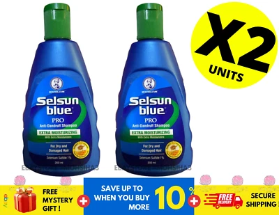 SELSUN BLUE Pro Anti-Schuppen Shampoo extra feuchtigkeitsspendend 200 ml (x 2) - Bild 1 von 4