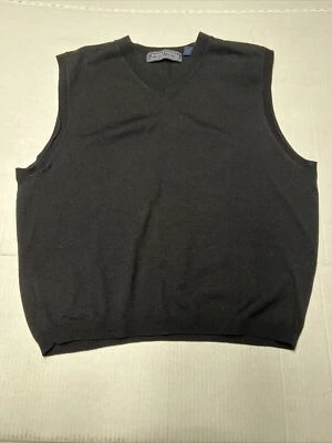 Harold Powell экстра тонкий итальянский шерсти мериноса черный свитер жилет мужской LG - Изображение 1 из 4