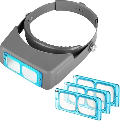Optivisor Headband Magnifier, Magnifying Glasses for Close-Up Work, Headset Magn - Image 1 of 4