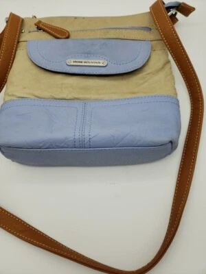 BOLSO BANDOLERA STONE MOUNTAIN MUJER IMITACIÓN CUERO CORREA PARA EL HOMBRO AZUL CREMA BRONCEADO Foto 1 de 4