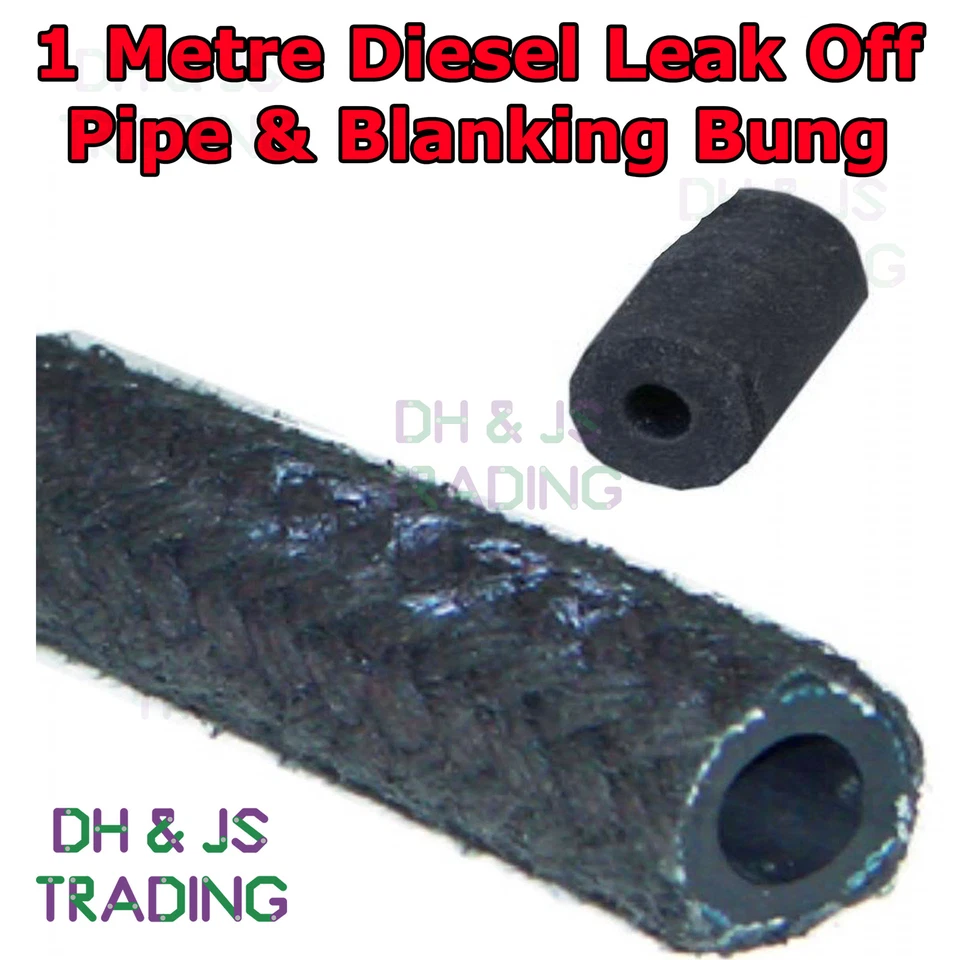 DH & JS 1 Metre Diesel Leak Off Pipe + Blanking Bung Kit Fuel Line Hose Hosing