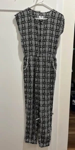 Old Navy Tribal Black And White Jumpsuit Girls XL (14) Women's S - Picture 1 of 4
