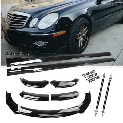 For Mercedes-Benz E200 E250 E280 E300 Front Bumper Lip Splitter Spoiler Body Kit — 第 1/4 张图片