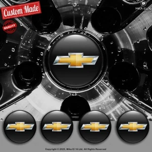 Chevrolet Decals Set of 4 3D Gel Silicone Center Wheel Caps Stickers - Bild 1 von 3
