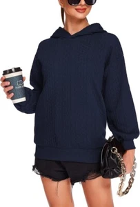Beyove Women Fall Tops Casual Long Sleeve Hoodie Blouses Tunic Shirt Pullover L - Picture 1 of 5