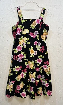 Vintage Karin Stevens Tropical  Dress Size 10  Psychedelic Bright Multicolor - Image 1 of 4