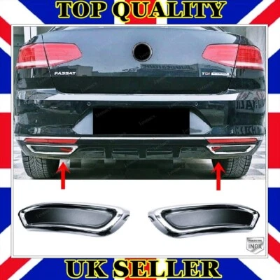 WIMBLEDON TRADE Chrome Exhaust Deflector Frame 2 pcs S.STEEL For VW PASSAT B8 2014 to 2018
