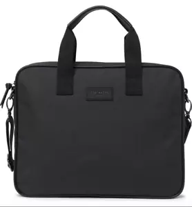 Ted Baker London Nylon Black Document Laptop Bag Satchel Briefcase NWT $129 - Picture 1 of 4