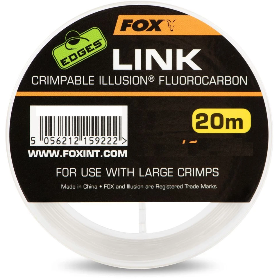 Fox Edges Link Crimpable Illusion Fluorocarbon 20m For Carp Barbel Fishing - Image 1 of 1