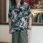 NON STOCK Ukiyo-e bamboo tiger shirt Hawaiian casual short-sleeved shirt
