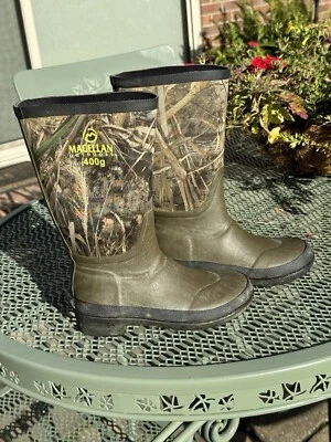 Children’s~Sz 1~Magellan Outdoors 400g~Rubber~Hunting Boots~Great Condition~G22 - Image 1 of 4
