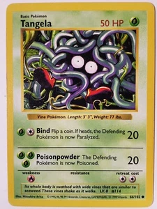 LP Tangela 66/102 - Sin sombras - Tarjeta Pokémon base 1999 $2 envío combinado - Imagen 1 de 2