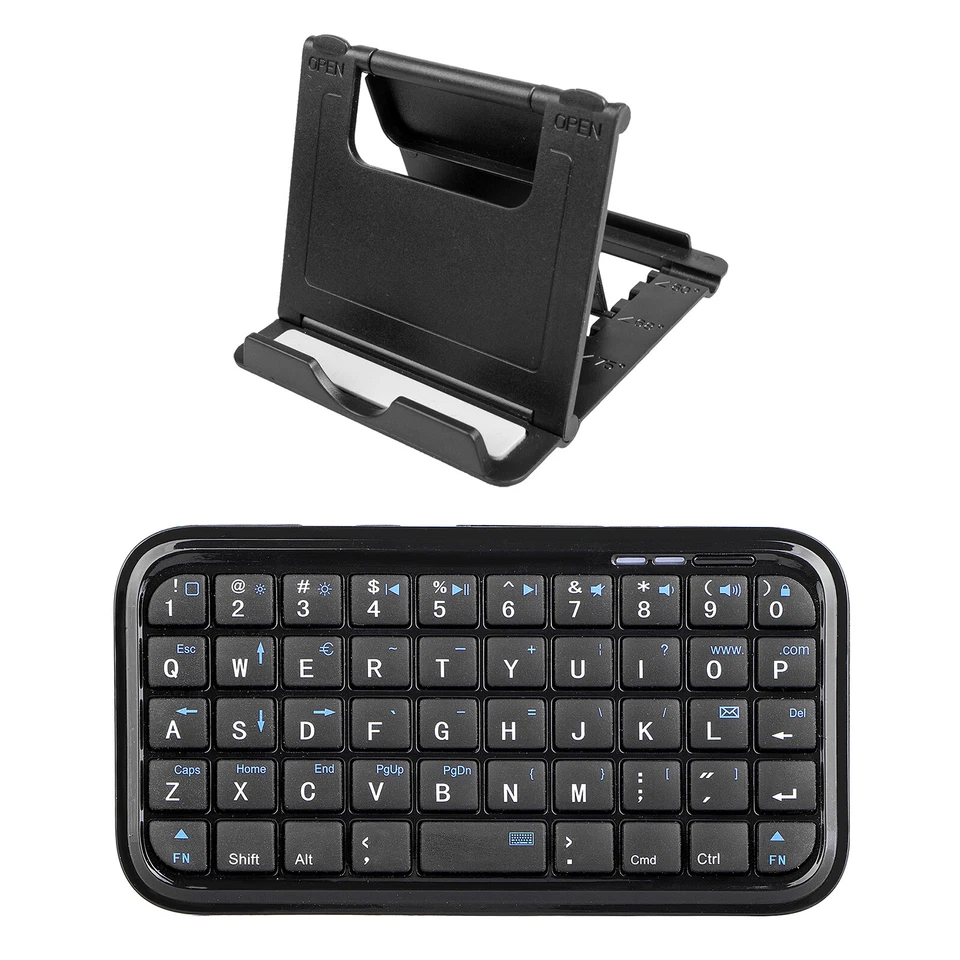 Rechargeable Bluetooth Keyboard English Mini Stand for Smart Mobile Phone Typing - Image 1 of 4
