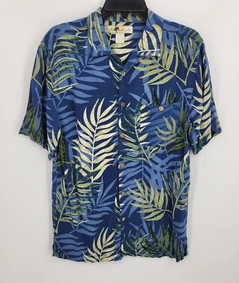 Joe Marlin Shirt Mens Medium Blue Floral Tropical Hawaiian Short Sleeve Camp - Image 1 of 4