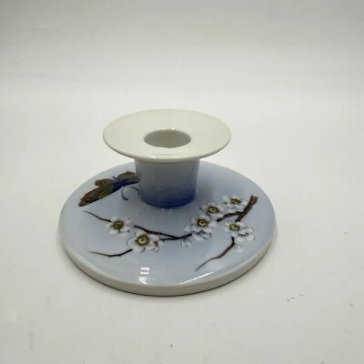 Фарфоровый подсвечник Royal Copenhagen Дания цветы бабочки вишни #3335 - Изображение 1 из 4