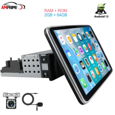 10" Android 13 Autoradio GPS Navi 1DIN WIFI USB 360° Drehbar Bildschirm + Kamera - Bild 1 von 4