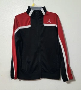 Boy’s Jordan Full Zip Jacket Size X- Large Black Red and white with pockets - Picture 1 of 7