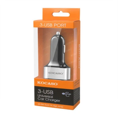 Cargador de coche USB 3 puertos USB encendedor de cigarrillos cargador adaptador para iPhone Samsung Foto 1 de 4
