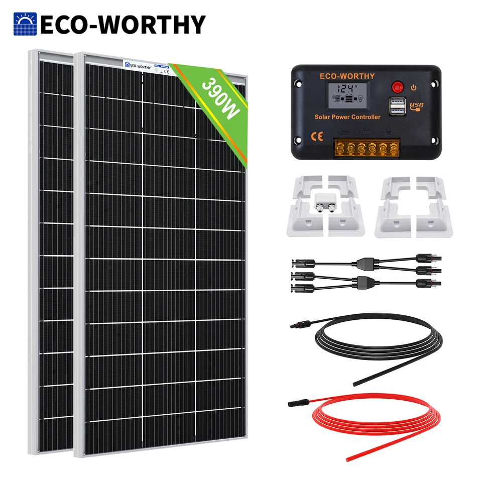 240w Solar Panel Kit 20a MPPT Controller High Efficient for Home Garden Car